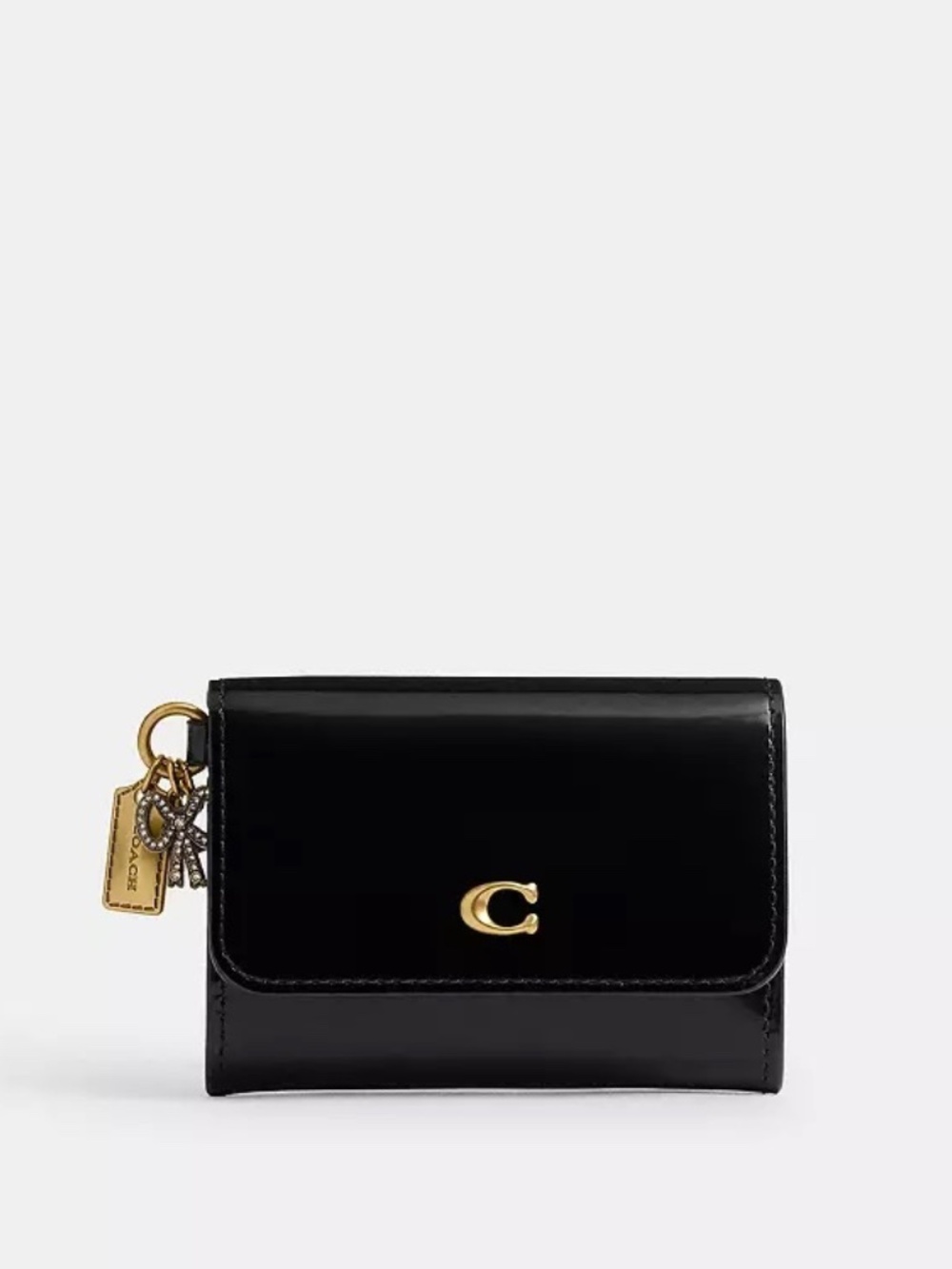 NWT Coach Women's Essential Flap Card Case Spazzolato leather
